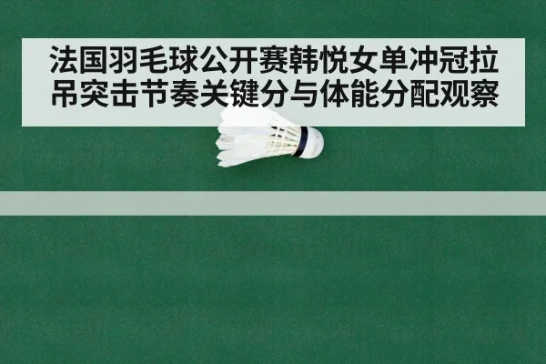 法国羽毛球公开赛韩悦女单冲冠拉吊突击节奏关键分与体能分配观察
